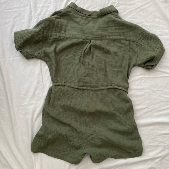 Madewell Belted Safari Romper Olive Green Size Medium - Picture 6 of 8